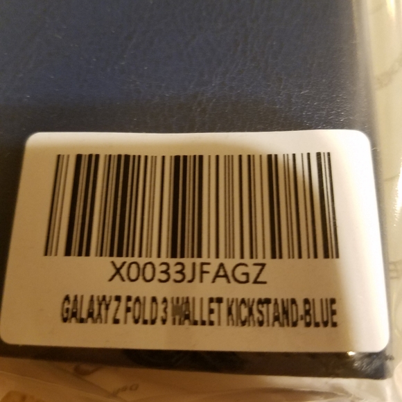 Blue Samsung Galaxy Z Fold 3 Case, Wallet Pouch Cover Kickstand Credit Card Slot - Picture 8 of 12